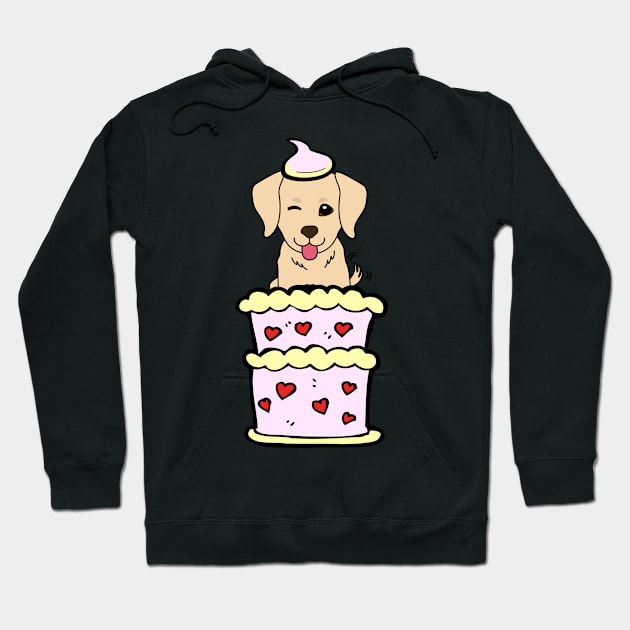 Retriever dog Jumping out of a cake Hoodie by Pet Station